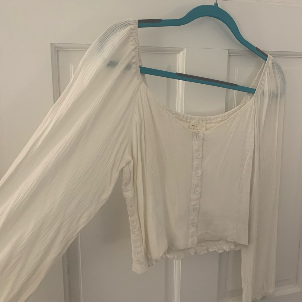 American Eagle Smocked Button Blouse - image 2